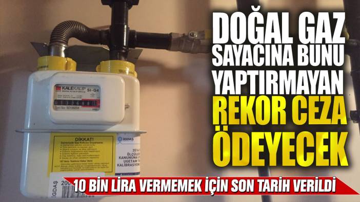 Doğal gaz sayacına bunu yaptırmayan rekor ceza ödeyecek! 10 bin lira vermemek için son tarih verildi