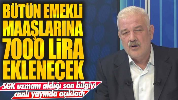 Bütün emekli maaşlarına 7000 lira eklenecek: SGK uzmanı Ali Tezel canlı yayında müjdeyi verdi