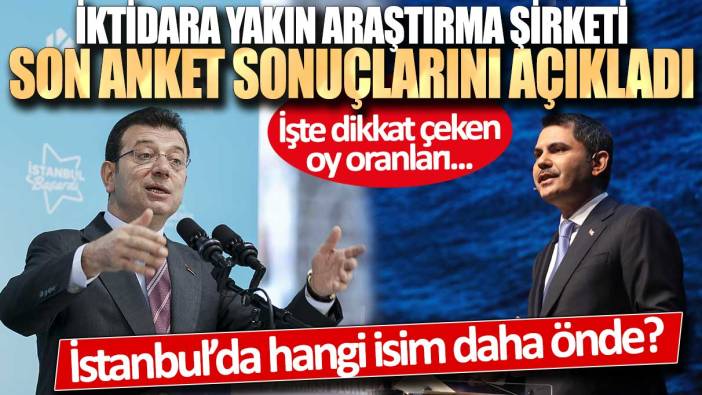 İktidara yakın araştırma şirketi son anket sonuçlarını açıkladı: İstanbul’da hangi isim daha önde?