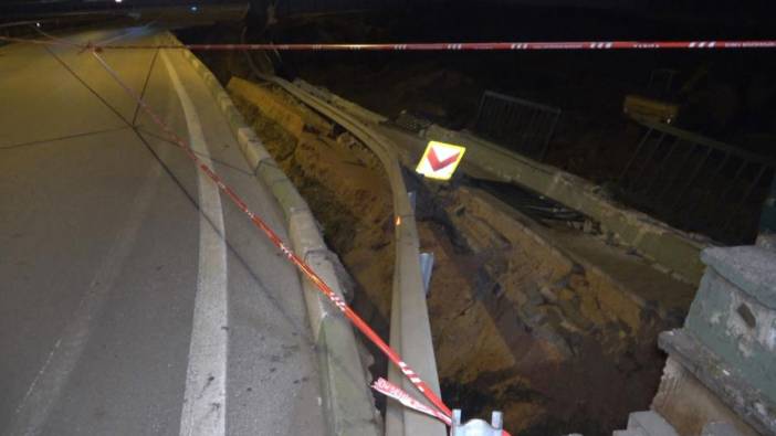 Bursa’da yol çöktü, ulaşım bir süreliğine trafiğe kapatıldı