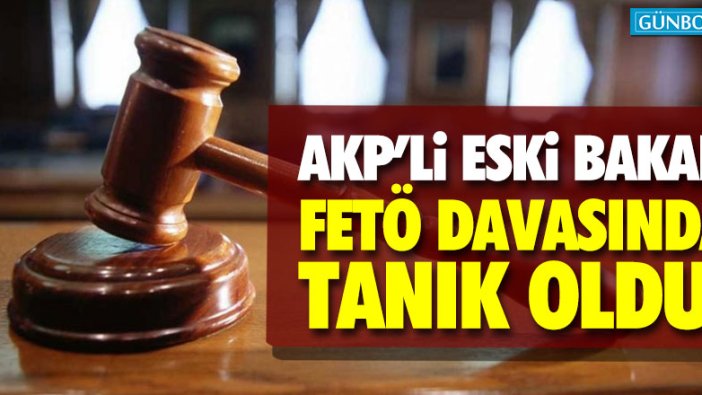 AKP'li eski bakan FETÖ davasında tanık oldu!