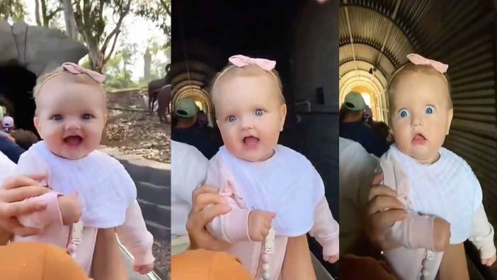 Tünele giren bebeğin yüz ifadesi kahkahaya boğdu! Saniyesinde değişti