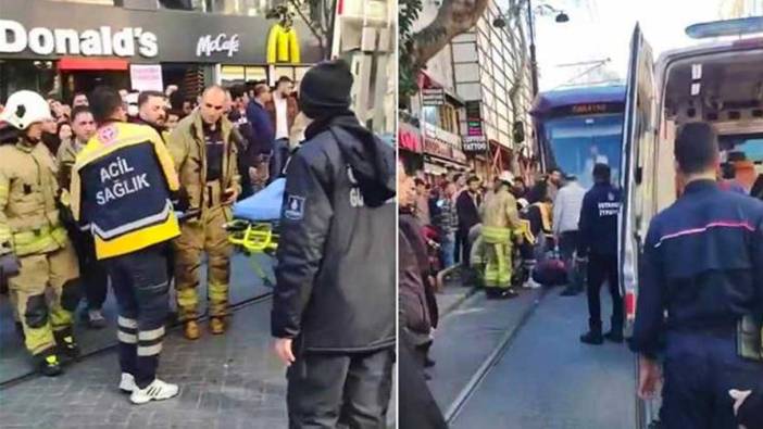 Son dakika... Sultanahmet'te tramvay yayaya çarptı! Seferler durdu