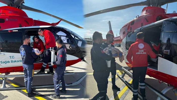 Ambulans helikopter 2,5 aylık Adem için havalandı