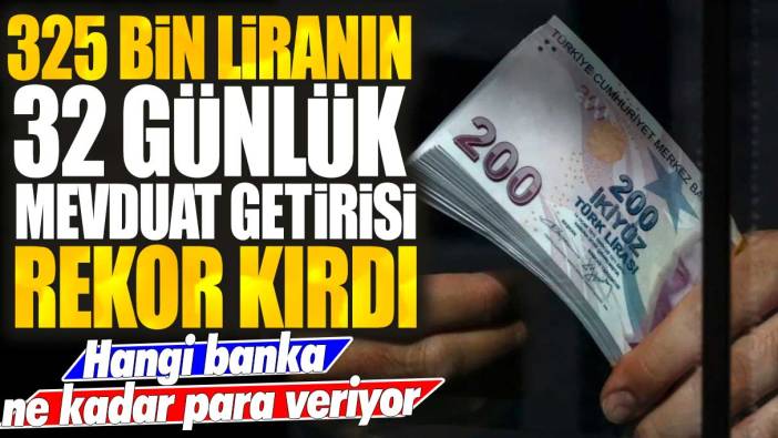 325 bin liranın 32 günlük mevduat getirisi rekor kırdı: Hangi banka ne kadar para veriyor