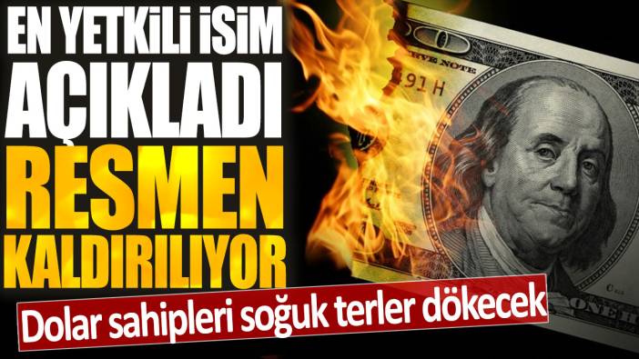 Dolar sahipleri soğuk terler dökecek: En yetkili isim açıkladı resmen kaldırılıyor