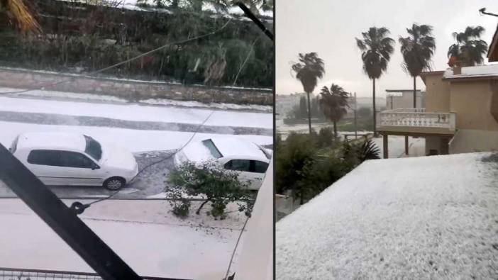 Adana’da dolu yağışı! Sokaklar bembeyaz oldu