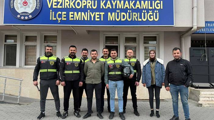 Vezirköprü'de motorseverlerden farkındalık sürüşü