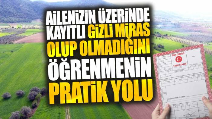 Ailenizin üzerinde kayıtlı gizli tapu mirası olup olmadığını öğrenmenin pratik yolu