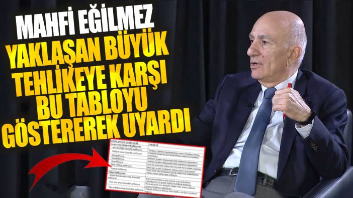 Mahfi Eğilmez yaklaşan büyük tehlikeye karşı bu tabloyu göstererek uyardı