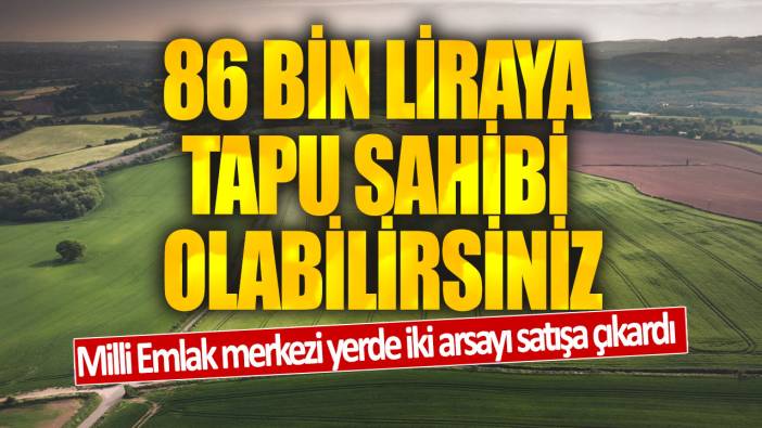 86 bin liraya tapu sahibi olabilirsiniz! Milli Emlak merkezi yerde iki arsayı satışa çıkardı