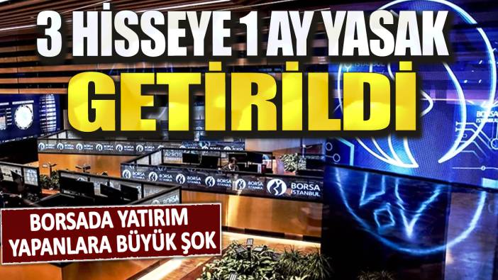 Borsada yatırım yapanlara büyük şok! 3 hisseye 1 ay yasak getirildi