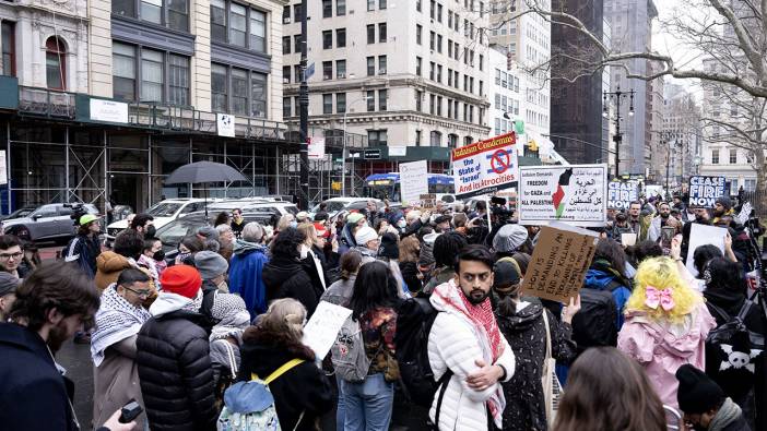 New York'ta Gazze için 24 saatlik miting düzenlendi