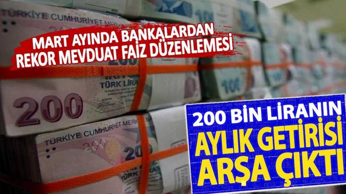 200 bin liranın aylık getirisi arşa çıktı! Mart ayında bankalardan rekor mevduat faiz düzenlemesi