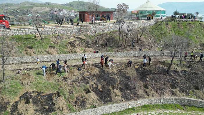 Depremde hayatını kaybedenlerin anısına bin fidan dikildi