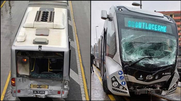 Avcılar'da 2 metrobüs çarpıştı! Yaralılar var