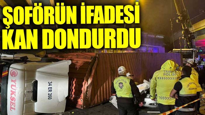 TIR şoförünün ifadesi kan dondurdu!