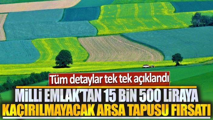 Milli Emlak'tan 15 bin 500 liraya kaçırılmayacak arsa tapusu fırsatı: Tüm detaylar tek tek açıklandı