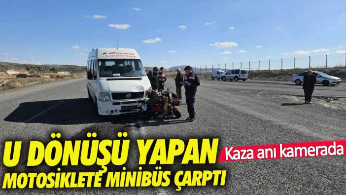 U dönüşü yapan motosikletin kaza anı kamerada