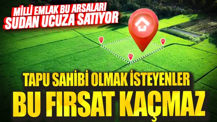 Milli Emlak bu arsaları sudan ucuza satıyor! Tapu sahibi olmak isteyenler bu fırsat kaçmaz