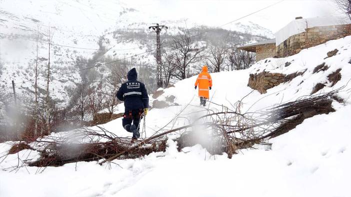 Van’da elektrik direkleri kar sonrası zarar gördü