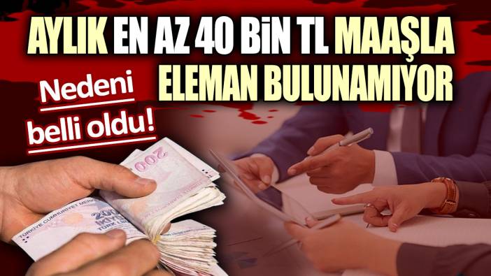 Aylık en az 40 bin TL maaşla eleman bulunamıyor: Para var usta yok!