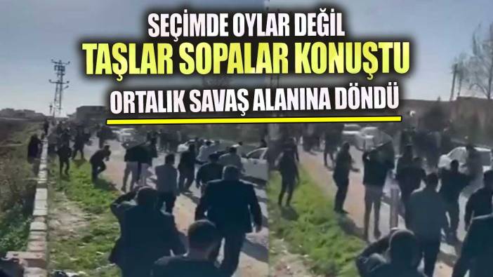 Şanlıurfa’da oylar değil taşlar sopalar konuştu! Ortalık savaş alanına döndü