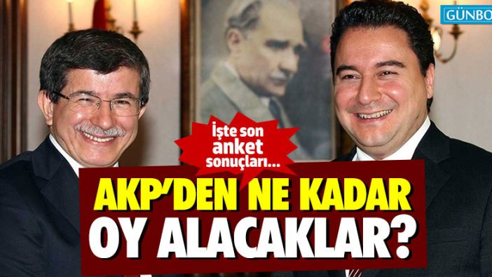 Babacan ile Davutoğlu AKP'den ne kadar oy alacak? İşte son anket...