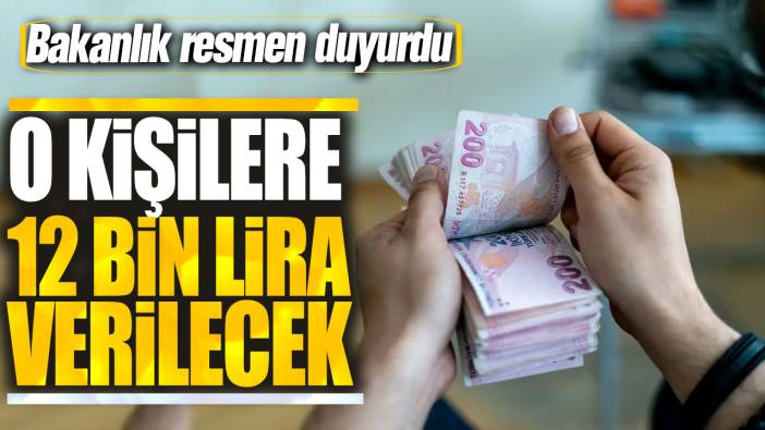 Bakanlık resmen duyurdu! O kişilere 12 bin lira verilecek