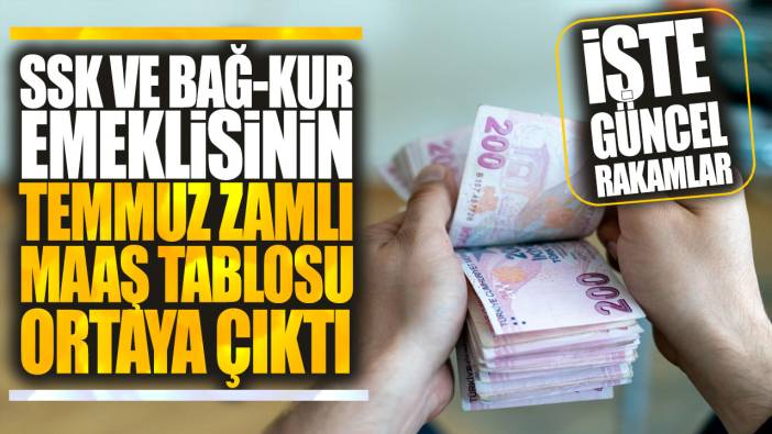 SSK ve Bağ-Kur emeklisinin temmuz zamlı maaş tablosu ortaya çıktı! İşte güncel rakamlar