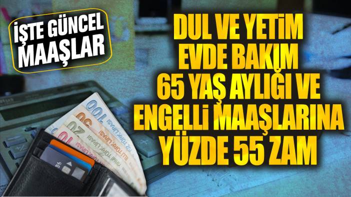 Dul ve yetim evde bakım 65 yaş aylığı ve engelli maaşlarına yüzde 55 zam! İşte güncel maaşlar