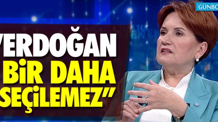 Akşener: "Erdoğan bir daha seçilemez"