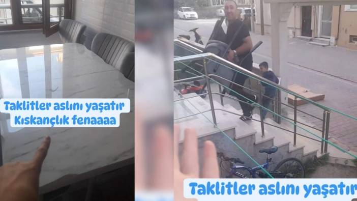 Komşusu ne yapsa aynısını taklit etti... Aynı masayı alınca da patladı