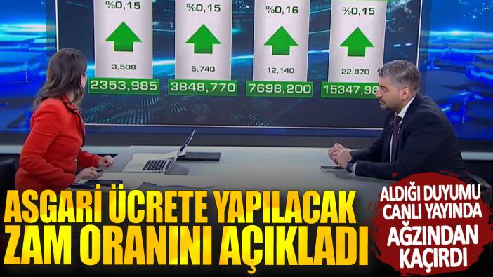 Aldığı duyumu canlı yayında ağzından kaçırdı! Asgari ücrete yapılacak zam oranını açıkladı