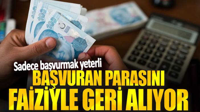 Başvuran faiziyle parasını geri alıyor! Sadece başvurmak yeterli