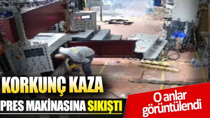 İş adamı pres makinasına sıkıştı! Korkunç anlar görüntülendi