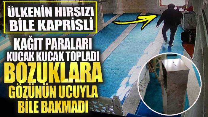 Camiye giren hırsız kağıt paraları kucak kucak topladı bozuklara gözünün ucuyla bile bakmadı