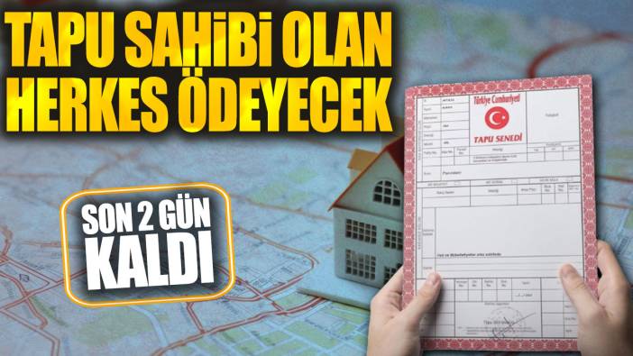 Tapu sahibi olan herkes ödeyecek: Son 2 gün kaldı