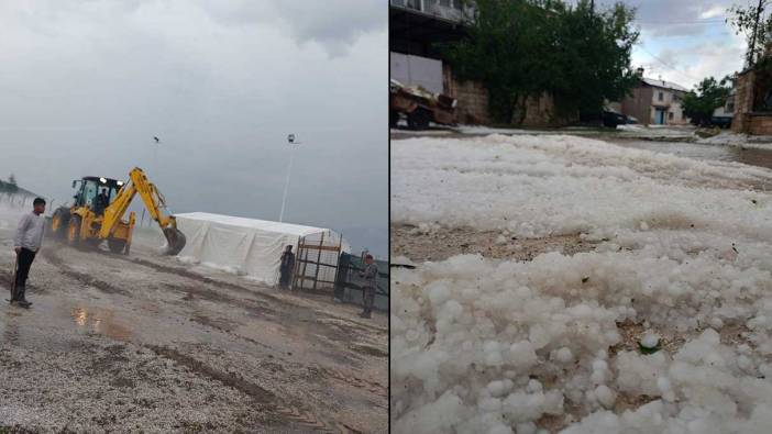 Denizli’de taş büyüklüğünde dolu yağdı!