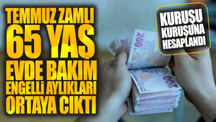 Temmuz zamlı 65 yaş evde bakım ve engelli aylıkları ortaya çıktı: Kuruşu kuruşuna hesaplandı