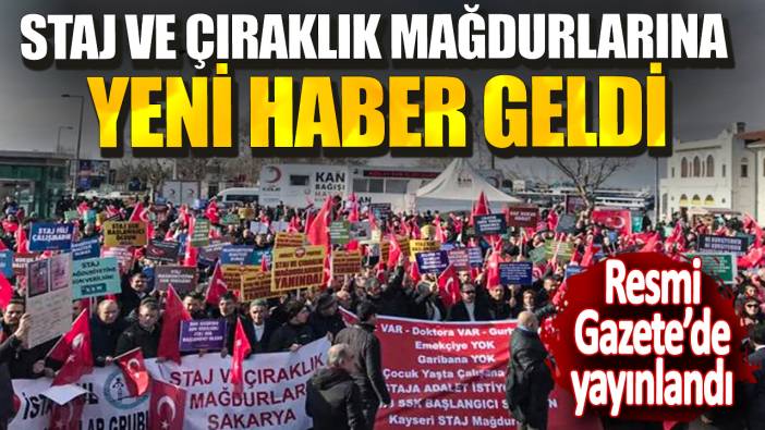 Staj ve Çıraklık Mağdurlarına yeni haber geldi! Resmi Gazete’de yayınlandı