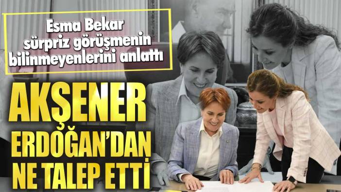 Akşener Erdoğan’dan ne talep etti? Esma Bekar sürpriz görüşmenin bilinmeyenlerini anlattı