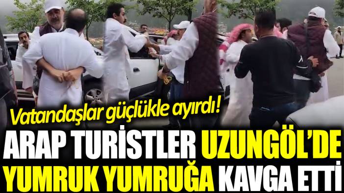 Arap turistler Uzungöl'de birbirine girdi! Vatandaşlar güçlükle ayırdı