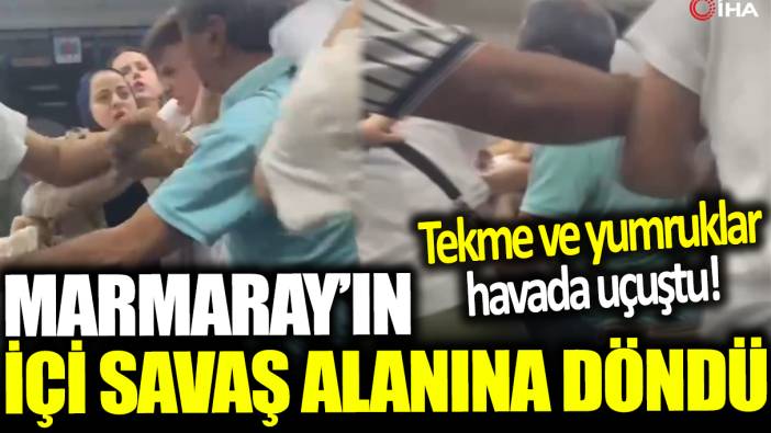 Marmaray'ın içi savaş alanına döndü: Tekme ve yumruklar havada uçuştu