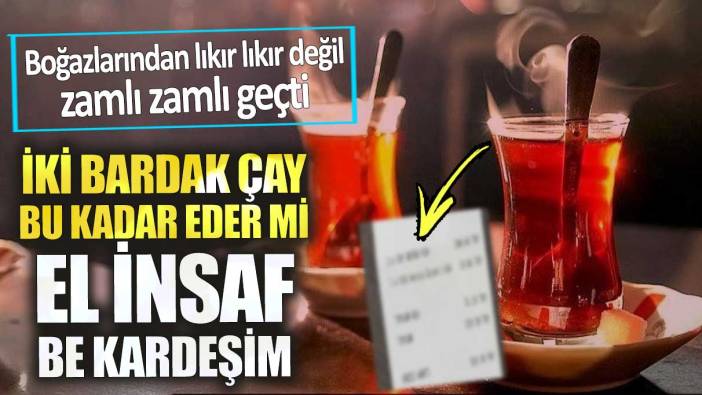 İki bardak çayın fiyatı el insaf dedirtti. Boğazlarından lıkır lıkır değil zamlı zamlı geçti