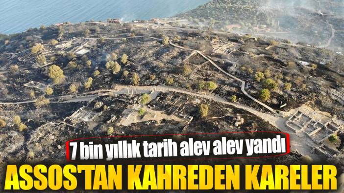 Assos'tan kahreden kareler. 7 bin yıllık tarih alev alev yandı