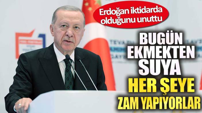 Erdoğan iktidarda olduğunu unuttu.  Bugün ekmekten suya her şeye zam yapıyorlar