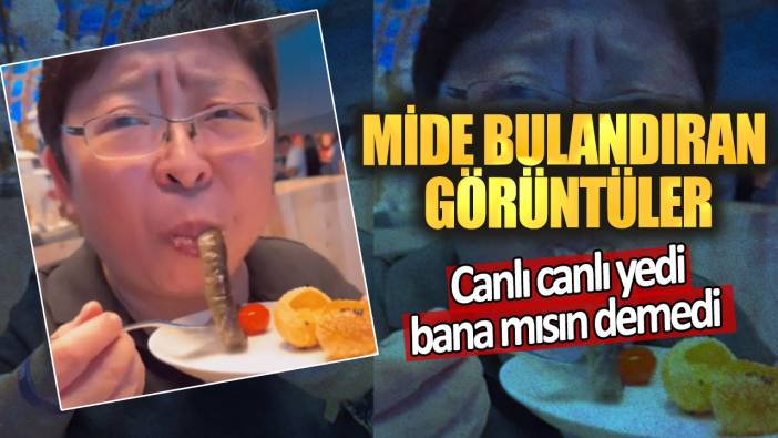 Mide bulandıran görüntüler. Canlı canlı yedi bana mısın demedi