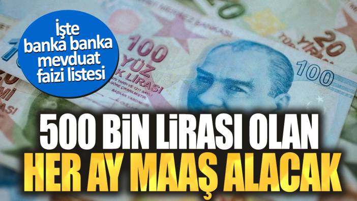 500 bin lirası olan her ay maaş alacak. İşte banka banka mevduat faizi listesi