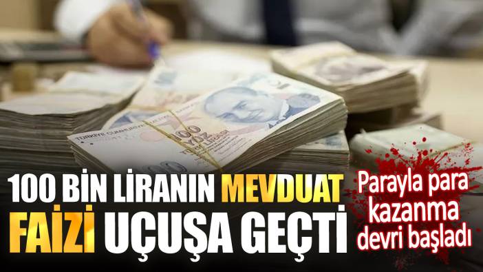 Parayla para kazanma devri başladı.100 bin liranın mevduat faizi uçuşa geçti